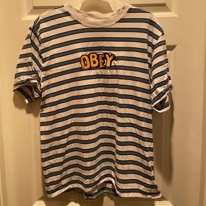 Striped Green Obey Tee
